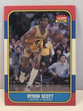 1986-87 Fleer #99 Byron Scott Los Angeles Lakers RC NBA Rookie Card. rookie card picture