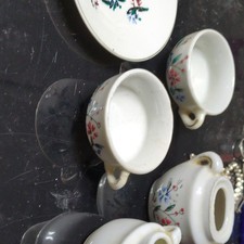 Made in Japan Japanese Floral Miniature Tea Set Cups Saucers Creamer