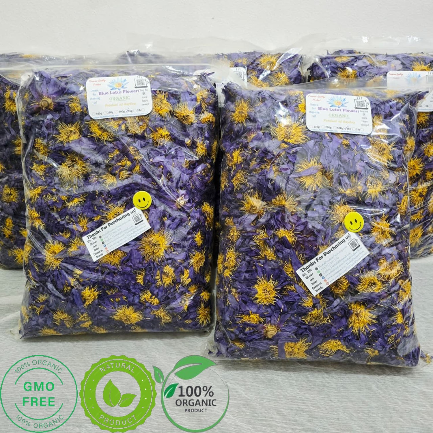 Blauer Lotus (Nymphaea caerulea) 100% biologischer natürlicher handverlesener Blumen Kräutertee