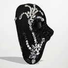 Vintage Venetian Rhinestone Sequin Half Face Mask 20th Century