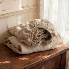 Nsnlgsgc 100 Linen Fitted Sheet Twin Size1 Piece 15 Deep Pocket Mattress Cover