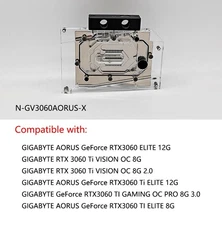 Granzon GPU Water Block For GIGABYTE AORUS RTX3060 TI ELITE/VISION 12G