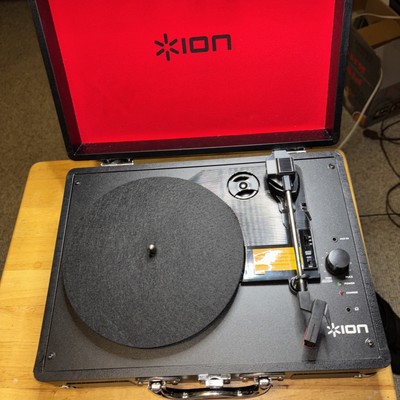 ION Audio Vinyl Motion Portable Suitcase Turntable USB Black