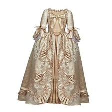Court Rococo Baroque Marie Antoinette Ball Dresses 18th Century 3X-Large Gold