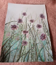 Original Watercolour 21 x 29.7 cm Flowers Handmade