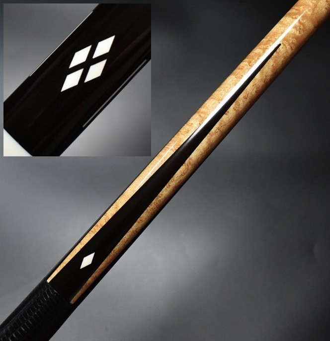 Vintage Schon Custom cue Bob Runde 1980s Lizard Leather Pool