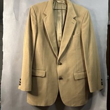 Vintage Imagno 100 Camel Hair Blazer Tan Two Button Sport Coat Mens 44R Approx