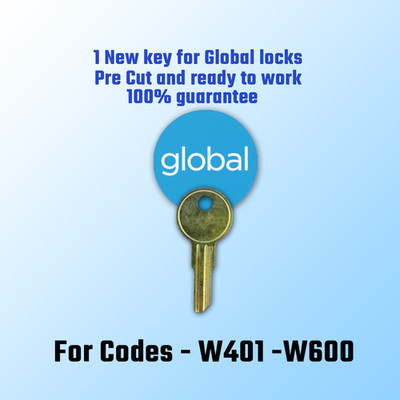 W401-W600. Replacement Key For Global Furniture Locks. Pre Cut And Ready To Work