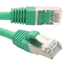 Image of Shielded Cat6A SSTP LSZH RJ45 Network Ethernet Patch 10 Gigabit Cable 0.5m Green