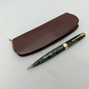Parker Vacumatic Major Mechanical Pencil SOLID 14K Band Canada Emerald Pearl VTG