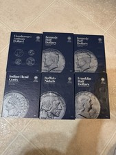 Lote de 6 carpetas álbumes colección monedas Whitman para EE. UU. Monedas. ¡Sin monedas!