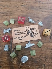 Vintage 1930s-1940s Monopoly Pieces For Trinket Shelf Or Replacement Pieces