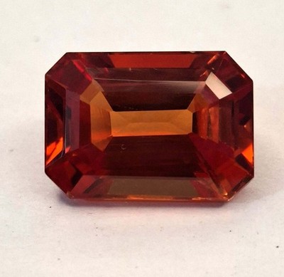 Orange Sapphire Natural Emerald Cut 15-17 Ct Certified Loose Gemstone RK307