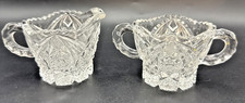 VTG Child's open sugar bowl  Creamer Pitcher Mini Clear EAPG Tea Party GIft