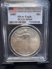 2005 American Silver Eagle PCGS MS69 20th Anniversary Label 1oz .999 Silver ASE