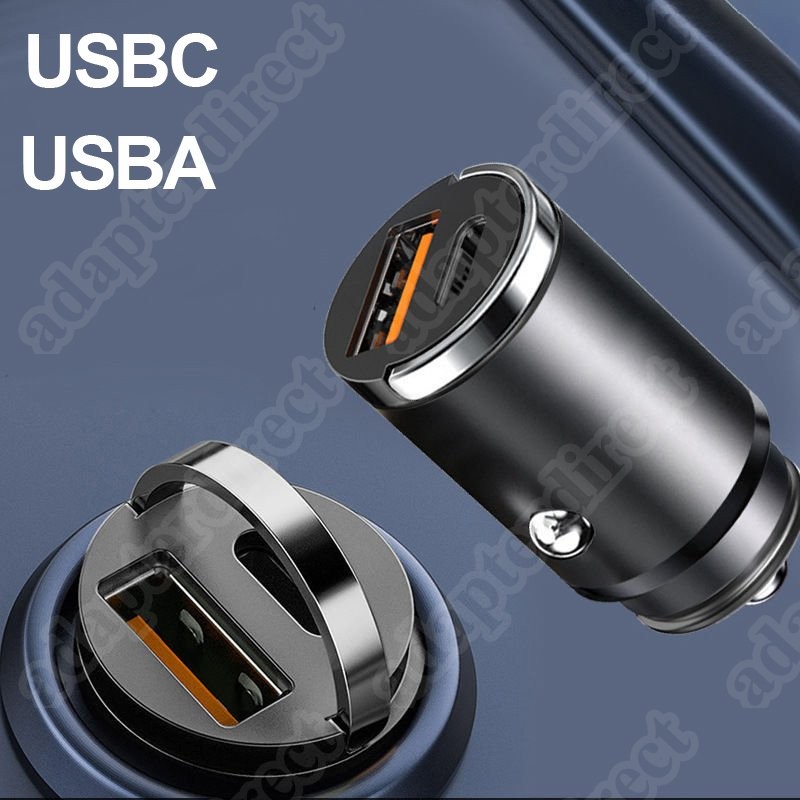 Caricabatteria auto 100 W USB e USBC Type-C accendisigari per iPhone Samsung IT