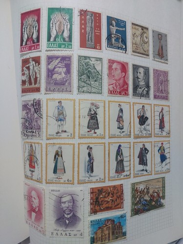 World Stamps Album Page Greece