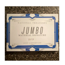 Panini National Treasures Jumbo Material Signature Joey Loperfido JMS-JL 10/10