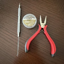I-Tip Hair Extension Tool Kit w/ Pulling Needle, Loop Tool, Pliers,  Beads