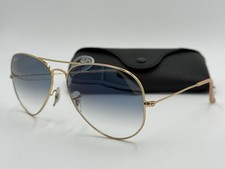 RAY BAN RB3025 001/3F 62mm AVIATOR LIGHT BLUE GRADIENT/ GOLD AUTHENTIC ITALY