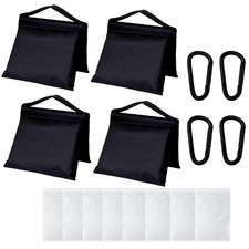 4 Pack Sandbags with 8 PE Bags and 4 Buckle, Weight Bags for Light Stand Phot...