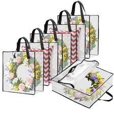 6 Pack Decorative Wreath Storage Container, 26" Clear Wreath Storage Bags fo