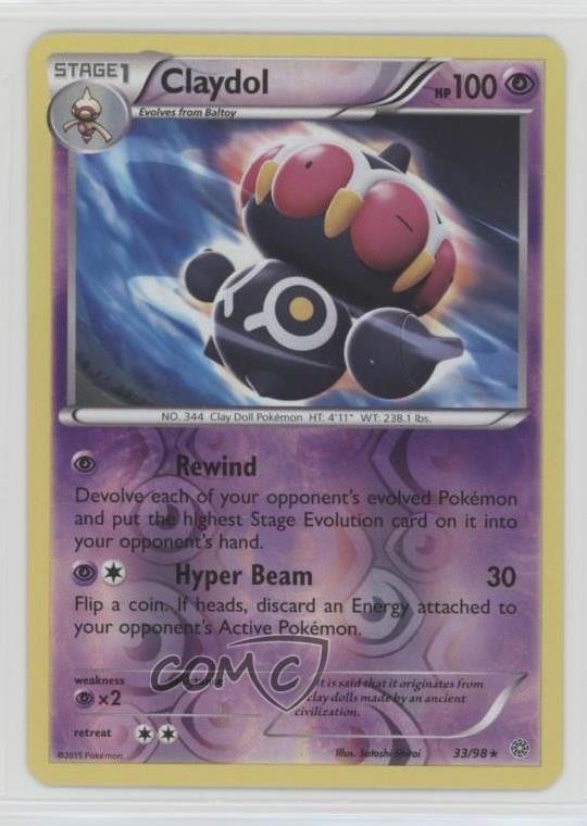 Claydol Reverse Foil Pokemon XY Ancient Origins #33