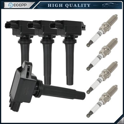 ECCPP 4 For 2014-2020 Mazda 3 6 CX-5 2.5L L4 Ignition Coil & Spark Plug UF656