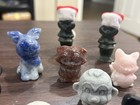 Crystal Carving Lot. Grinch Raccoon Monkey. Lapis Jade Pink Opal Black Obsidian. — photo 2