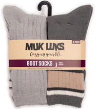 Muk Luks Womens Fluffy Dream Crew Boot Socks 6 Pack Light Greys OSFM New