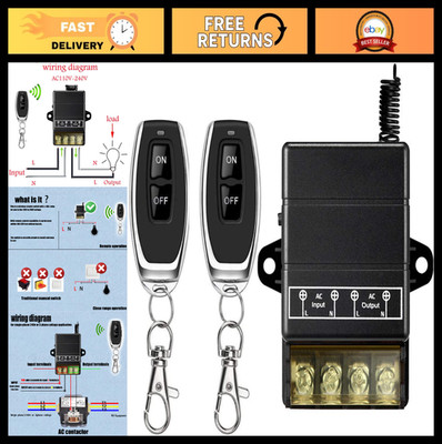 Wireless Remote Control Switch 30A, 328ft Range, AC110V/120V/240V, ON/OFF Kit fo