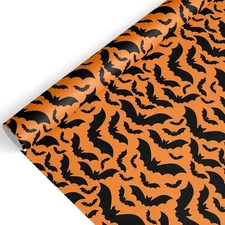 JarThenaAMCS Halloween Wrapping Paper -Mini Roll- 1 Count (Pack of 1), Orange 