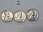 1943 P D S Lincoln Steel Wheat Cent Penny Set of 3 Coins Lot # 2 - 50 - 100