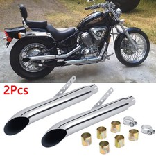 2x Auspuff Endtopf Schalldämpfer Chrom 20'' für Honda Shadow VT600 VT750 VT1100