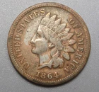 VF 1864-L Indian Head Penny.