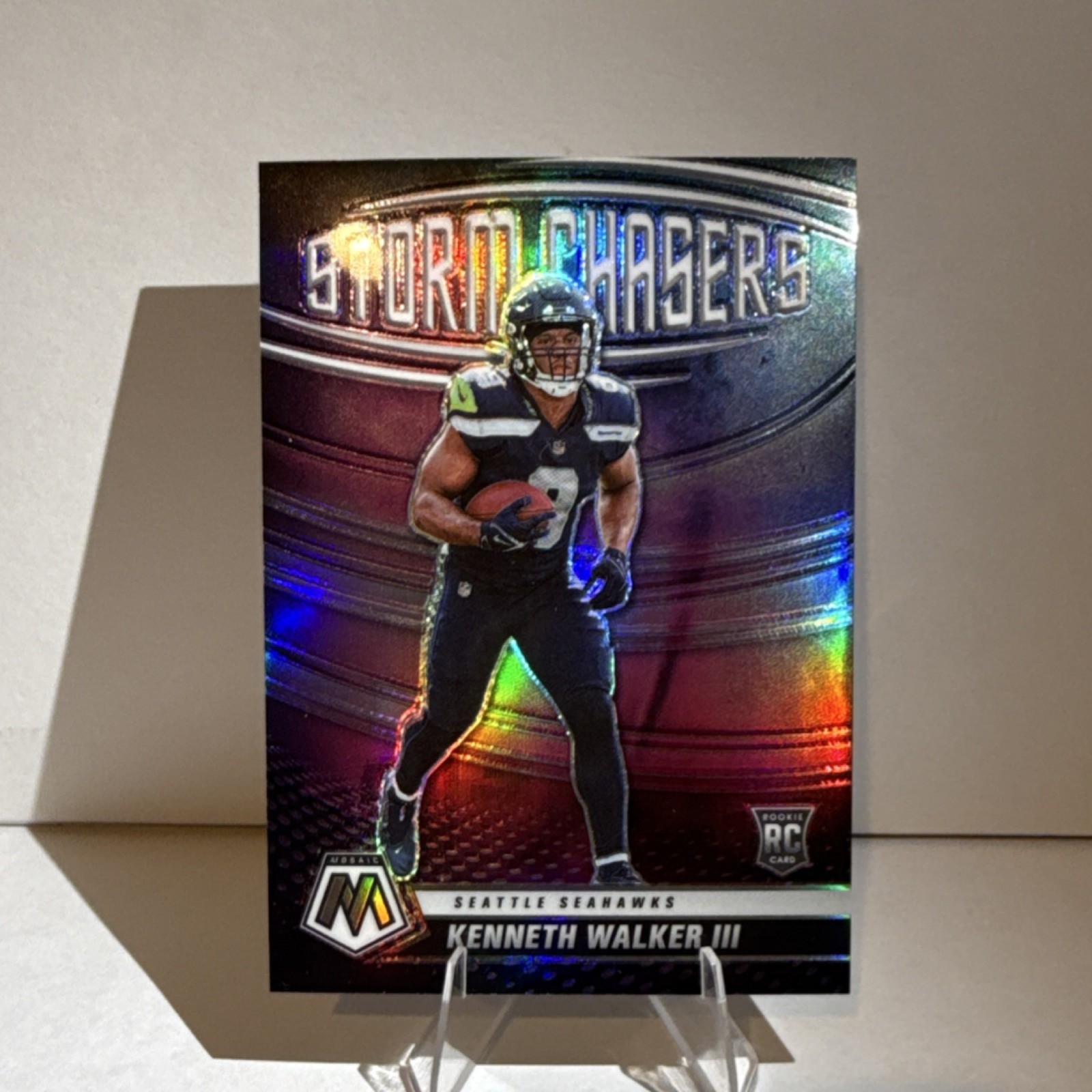 2022 Panini Mosaic Storm Chasers Prizm Rookie Kenneth Walker III Seahawks