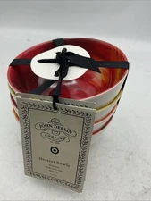 John Derian 4 Pk Melamine Apple Dessert Dining Bowls 12oz