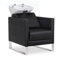 Barberpub Friseurstuhl Mit Waschbecken W8611 (Weiß/Kunstleder)
