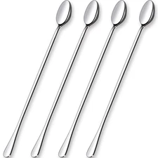 12-Inch Long Handle Mixing Spoons, Iced Teaspoons, Ice Cream Spoon, Stainless...