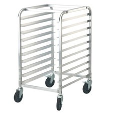10 Tier Commercial Bun Pan Rack with Brake Wheels Aluminum Baking Storage