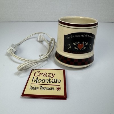 Crazy Mountain Electric Small Jar Candle Warmer Primitive Style Bless This Home