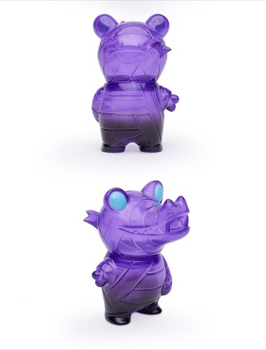 1PS Super7 Sofubi Pocket Mummy Gator Clear Purple 3" Collectible Toy Ornament - Picture 3 of 4