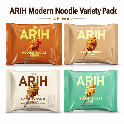 ARIH MODERN NOODLE 4種セット インスタント麺 ARIH Modern Noodle Variety Pack 4 Flavors Korean Stir-Fried Flat