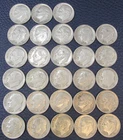 1960 D P Roosevelt Dimes 90% Silver - Lot Of 28 Condition Varies a