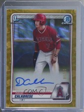 2020 Bowman Draft Gold Wave Refractor 10/50 David Calabrese #CDA-DC Auto r1i