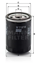 MANN FILTER W 713/18 OIL FILTER FOR BEDFORD BUICK CHEVROLET OLDSMOBILE OPEL PONTIA