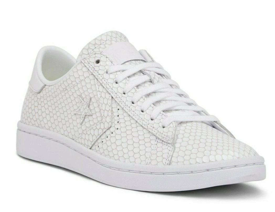 Sneakers Oxford CONVERSE bianche serpente goffrate da donna in pelle taglia 6 5 nuove con etichette $95
