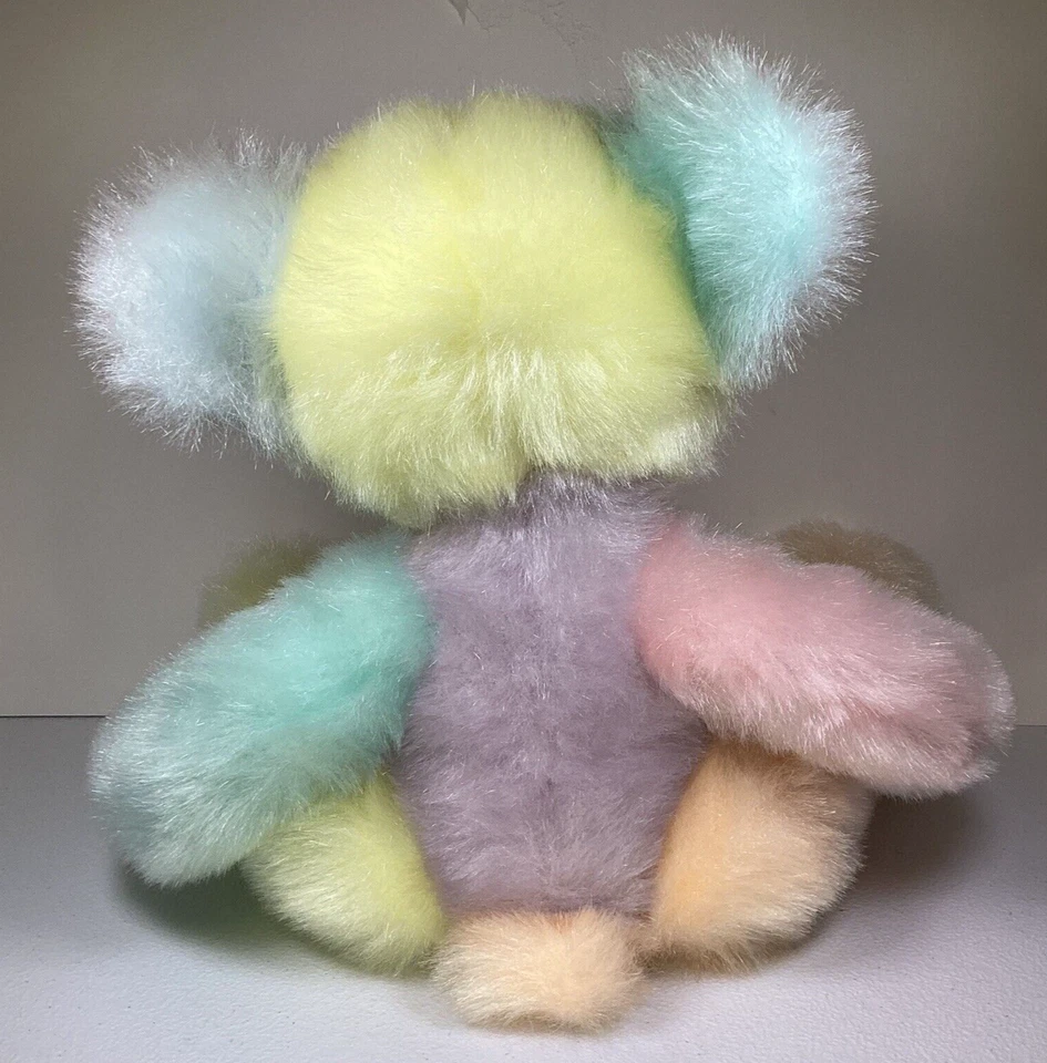 First & Main Sorbet Color Block Teddy Bear 18" Plush Toy Pastel Lace Paws #1626 - Image 4 of 4