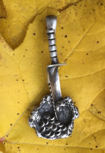Sterling Silver  "JUST-DUG" Metal Detector Coin Cache Treasure Pendant