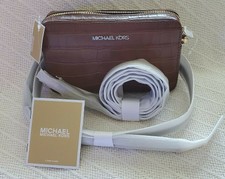 Michael Michael Kors Jet Set Medium Logo Crossbody Brown For Sale Online Ebay